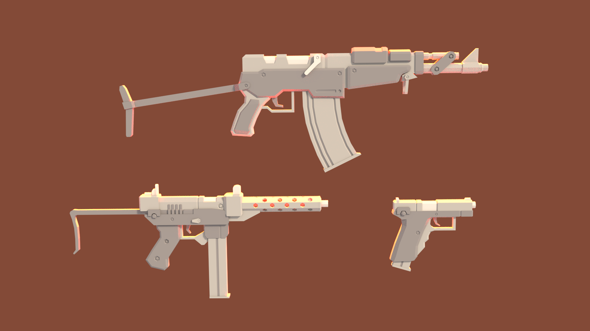LowPoly Futuristic Guns preview image 1